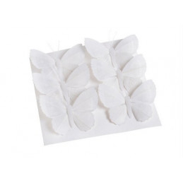 Motyl 8cm na klipie 6szt/kpl