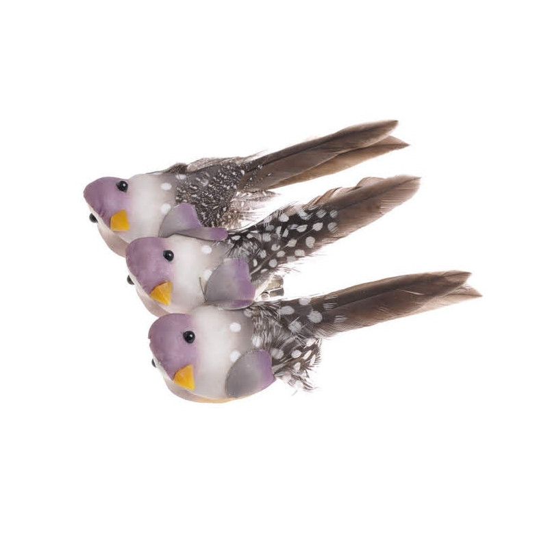 Ptaszek na klipie 3szt..10cm