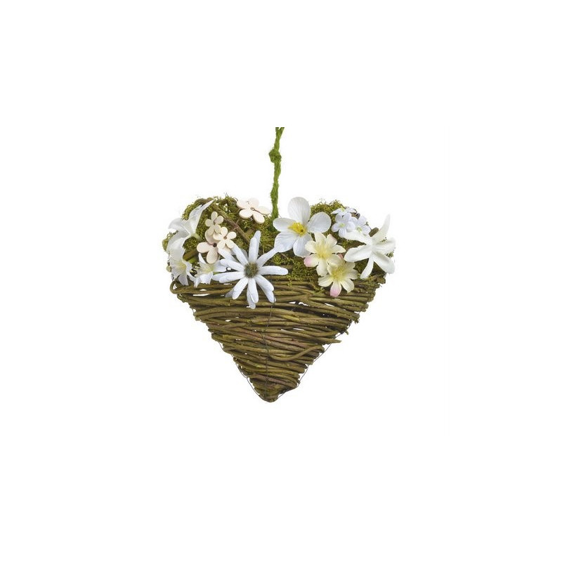 Serce z kwiatkami 18cm