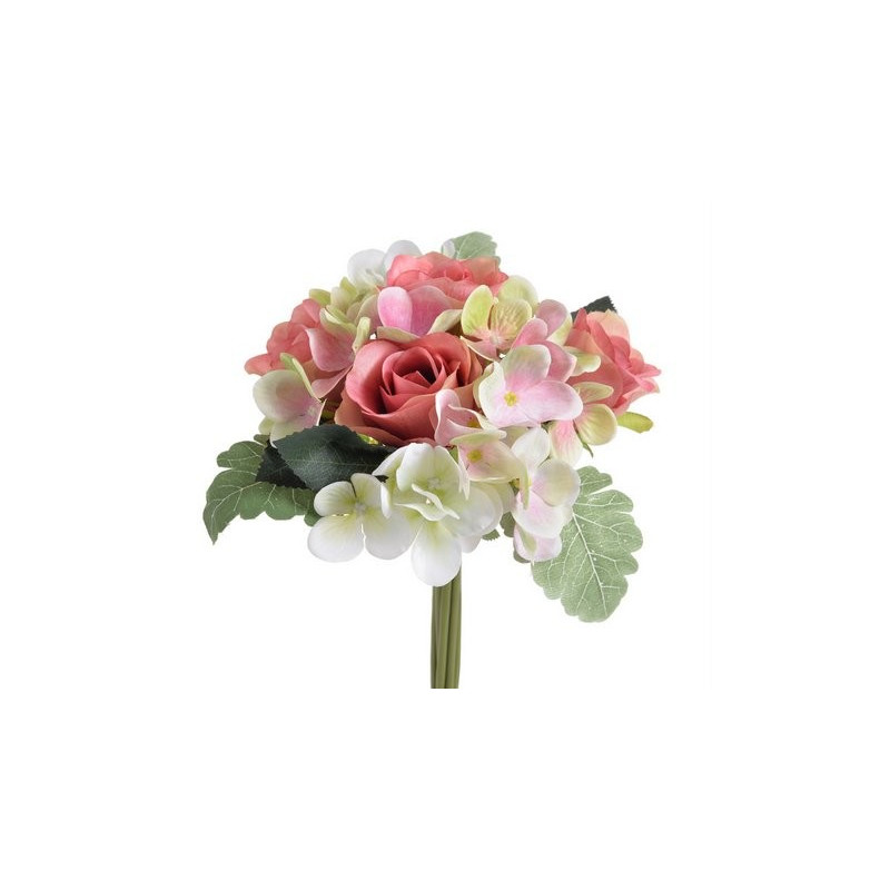 Bukiet róża z hortensja 28cm - sztuczna roślina