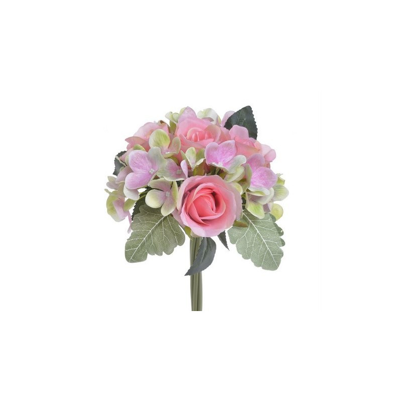 Bukiet róża z hortensja 28cm - sztuczna roślina