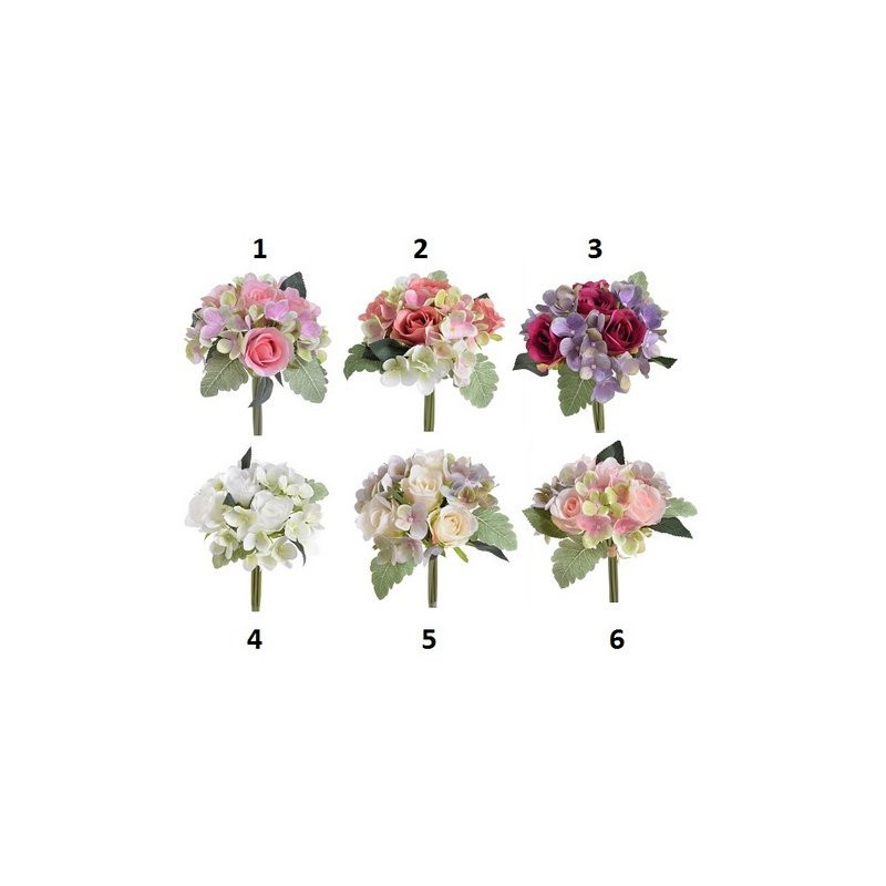 Bukiet róża z hortensja 28cm - sztuczna roślina