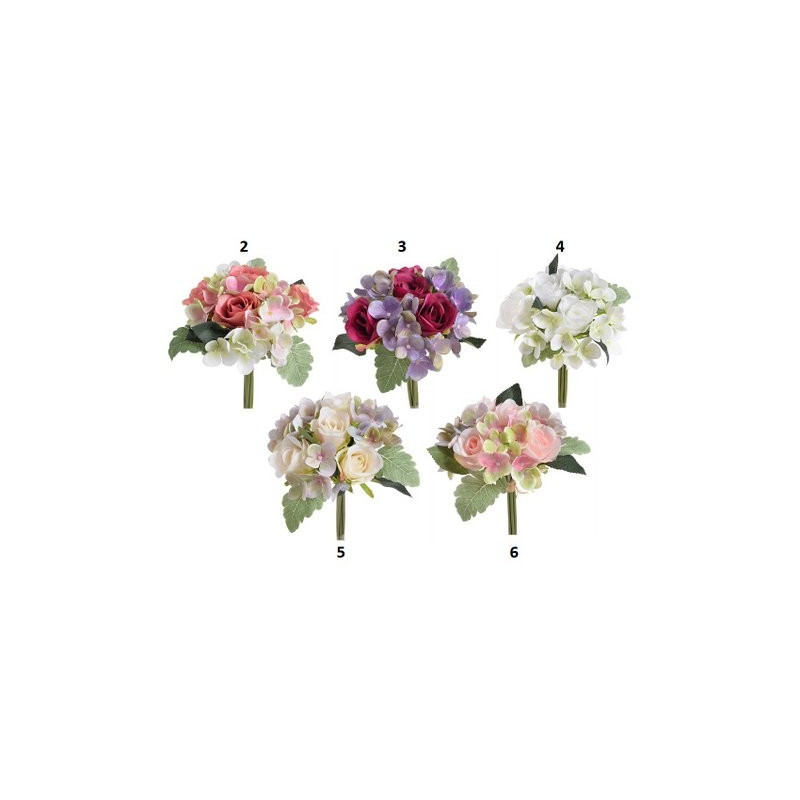 Bukiet róża z hortensja 28cm - sztuczna roślina