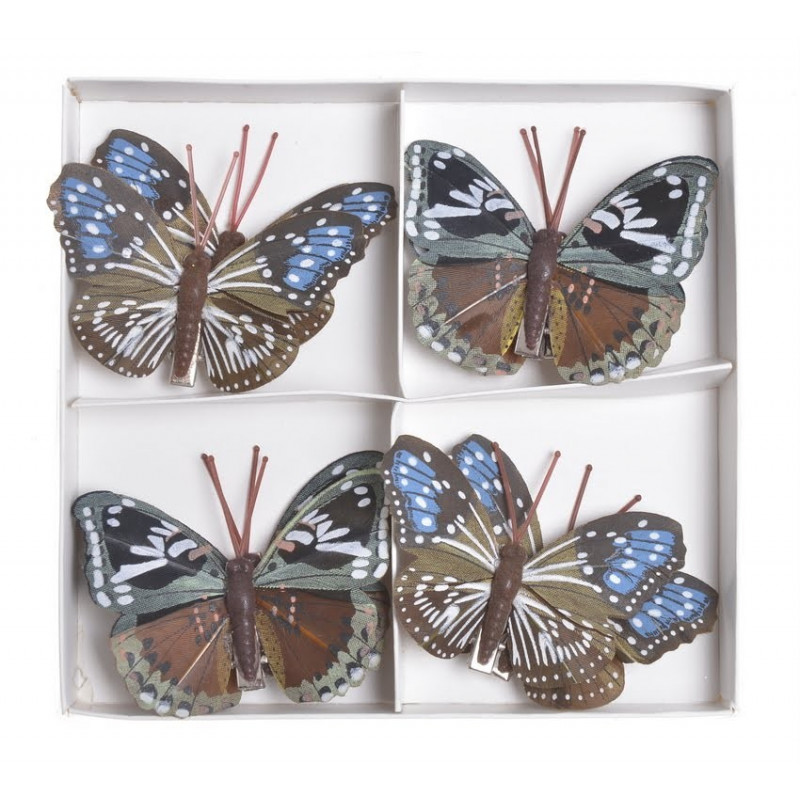 Motylki na klipie 8szt..7cm