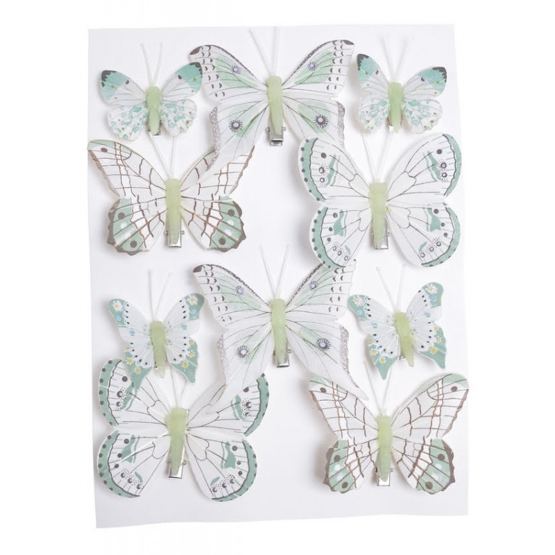 Motylki na klipie 10szt/kpl..4,5-7,5cm