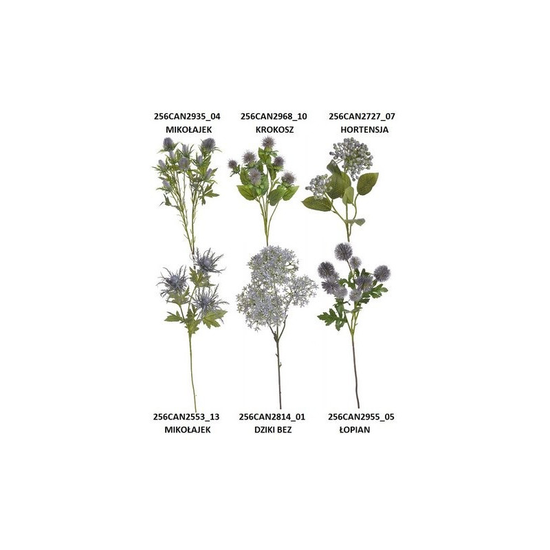 Mix roślin 6 rodzajów 24szt/kpl - sztuczna roślina