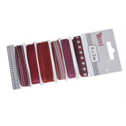 Wstążka dekoracyjna B 1cm x2m, 6szt-kpl