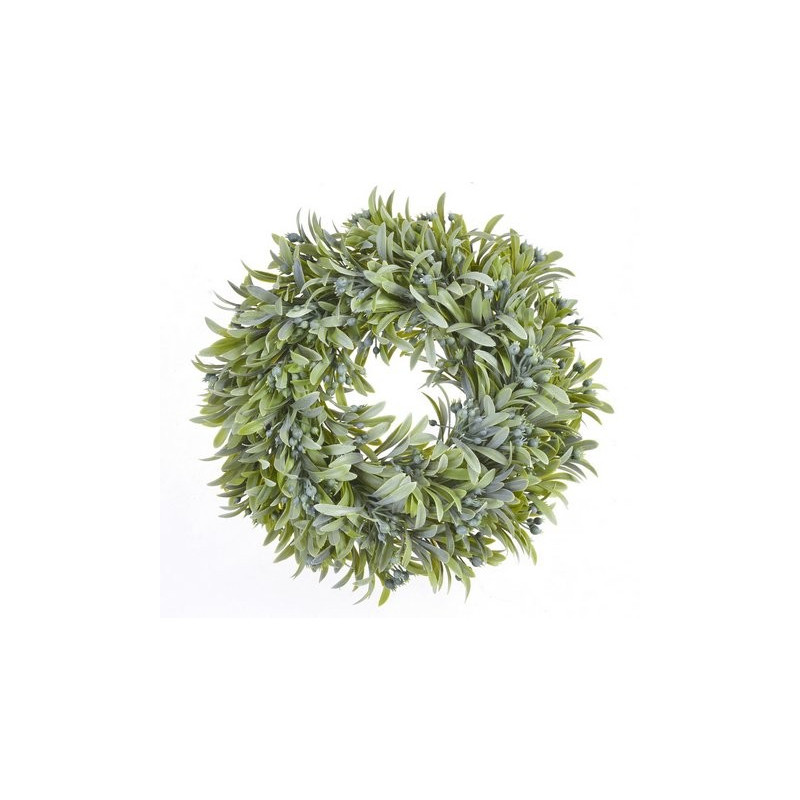 Wianek liściasty z pąkami 26 cm - art. dekoracyjny