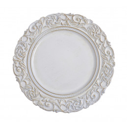 Talerz dekoracyjny retro..36cm...RETRO WHITE+BROWN