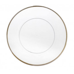 Talerz dekoracyjny transparentny..33 cm ze złotym rantem