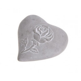 Serce z różą 11cm - wyrób betonowy