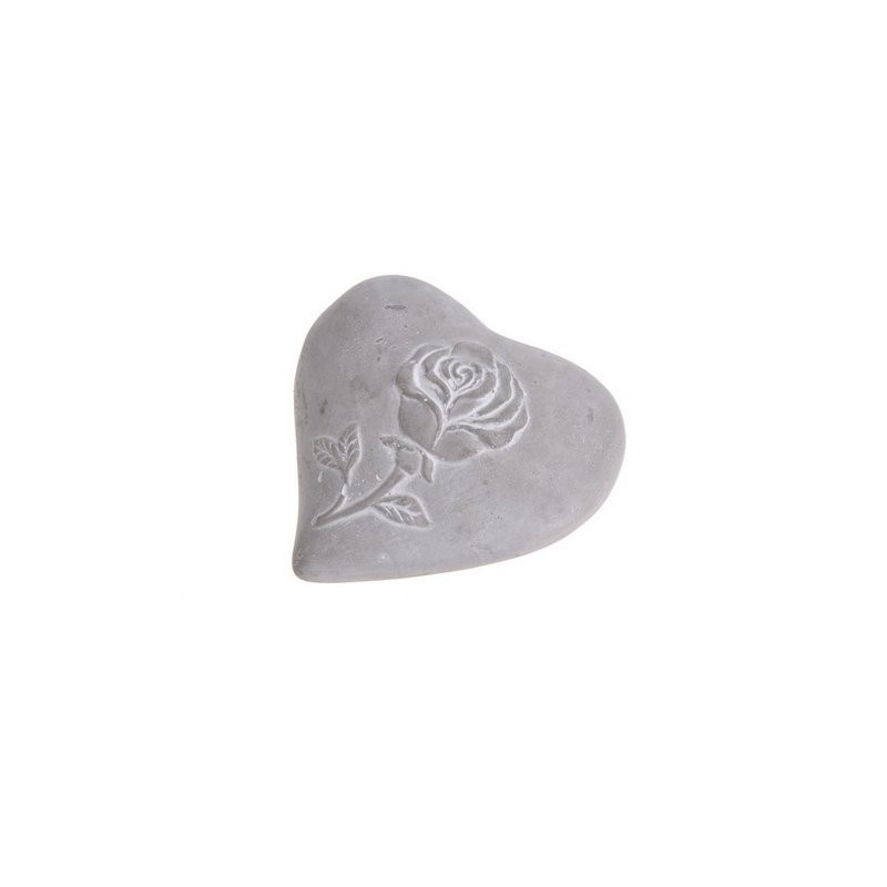 Serce z różą 11cm - wyrób betonowy