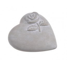 Serce z różą 15x14,5xH8cm - wyrób betonowy