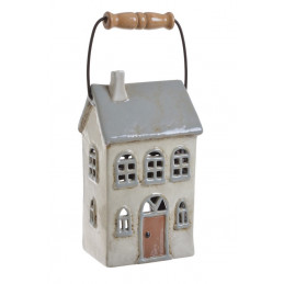 Domek ceramiczny z rączką..12x9x22cm - lampionik ceramiczny