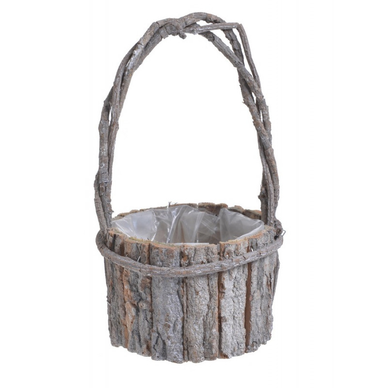 Koszyk z kory okrągły 16x11cm