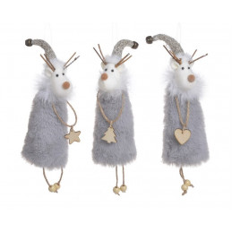 Renifer zawieszka 30cm MIX 3 wzory KPL