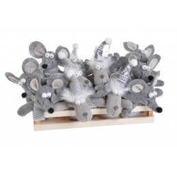 Zimowe myszy 12szt-kpl...12cm - artykuł dekoracyjny