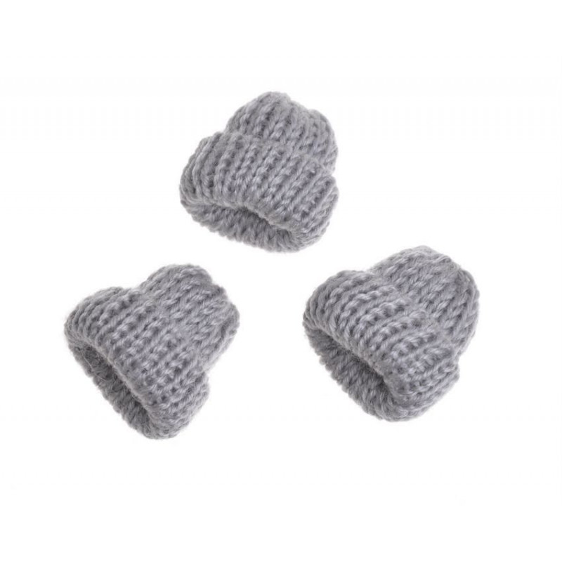 Czapka 6szt-paczka..3,5 cm - art. dekoracyjny GREY