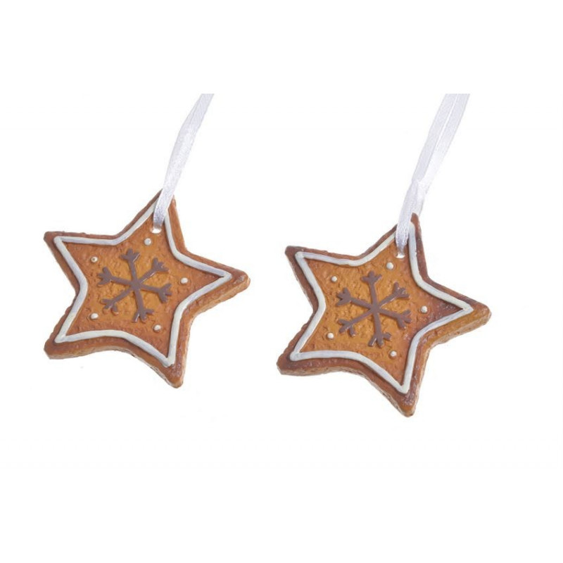 Zawieszka piernikowa gwiazdka 2szt/kpl...6 cm