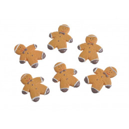 Piernikowy ludzik nalepka 6szt/pacz...4 cm