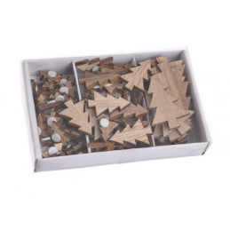 Choinki naklejki w pudelku, 72szt...11x7x2cm