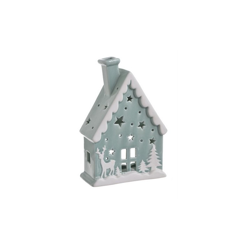 Domek ceramiczny..19 cm...MINT-WHITE