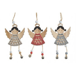 Ozdoby z drewna 13 cm - anioł, 3szt/pacz