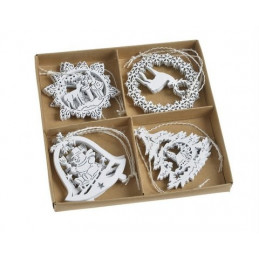 Ozdoby z drewna 5,5 - 6 cm - wykrawanki 8szt/kpl