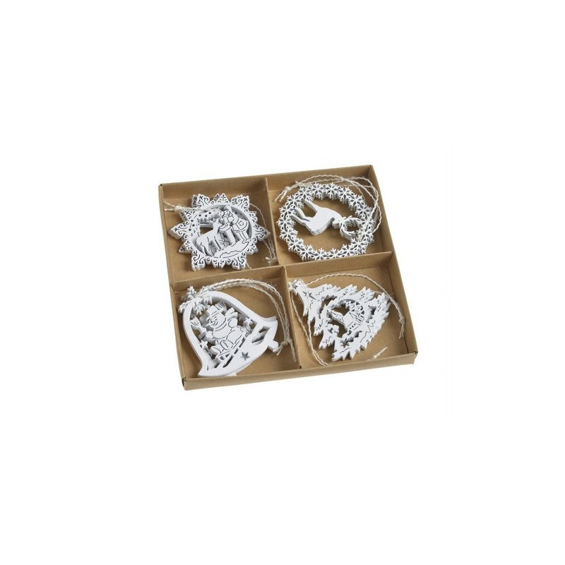 Ozdoby z drewna 5,5 - 6 cm - wykrawanki 8szt/kpl