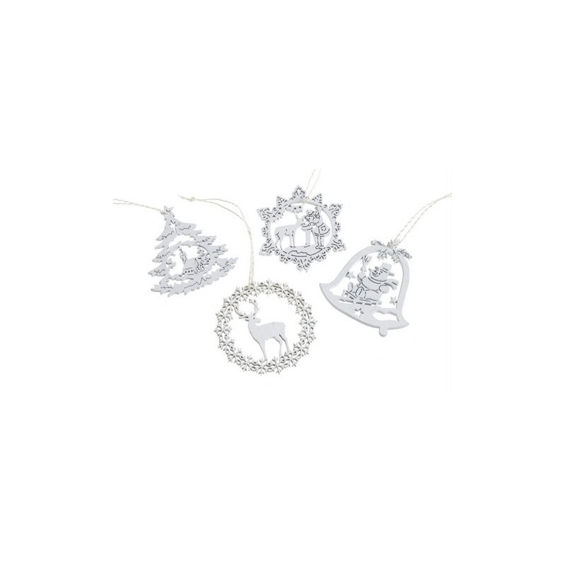 Ozdoby z drewna 5,5 - 6 cm - wykrawanki 8szt/kpl