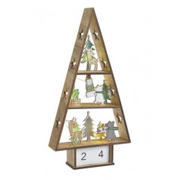 Choinka 25 cm - ozdoba z drewna LED