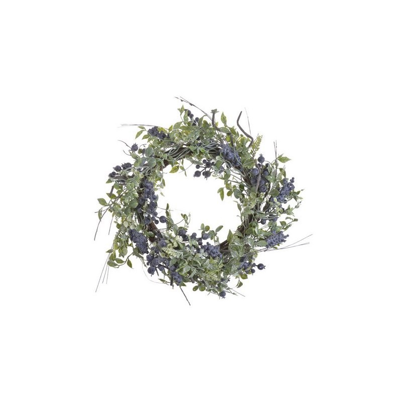 Wianek z borówką i głogiem..50 cm