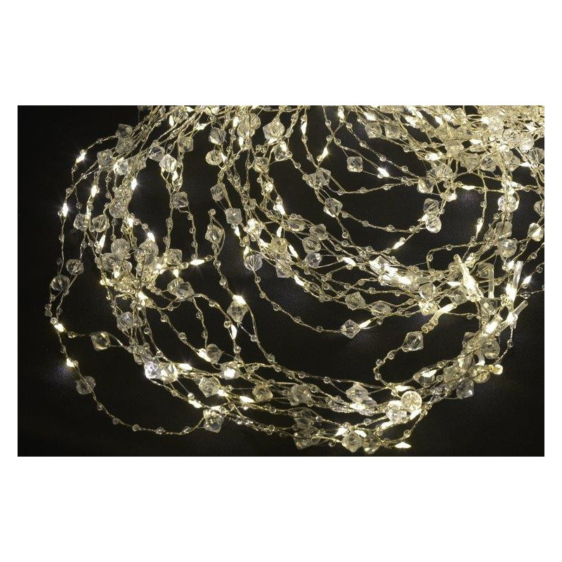 Lampki ledowe mini kryształkii 360L, 12 x 3m + 3m zasilanie 12V światło ciepłe