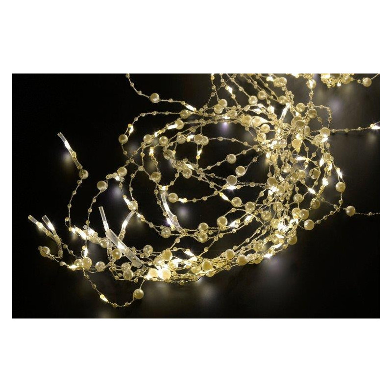 Lampki ledowe mini koraliki 360L, 12 x 3m , zasilane 12V światło ciepłe