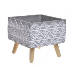 Osłonka kwadrat na stojaku, cement 14,5x13cmH