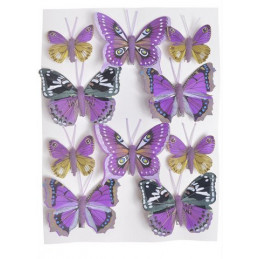 Motylki na klipie 10szt..4-7,5cm