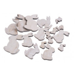 Zające wykrawane biało-szare mix 18szt/paczka...8,5-2,5cm