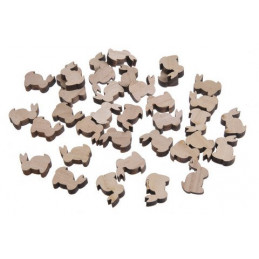 Zające wykrawane naturalne 2,5cm, 36szt/pacz