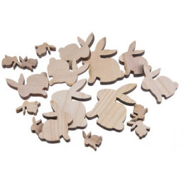 Zające wykrawane mix naturalne 18szt.