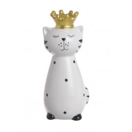 Ceramiczny kot w koronie 13,5cm