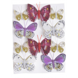 Motylki na klipie 10szt..4,5-7,5cm