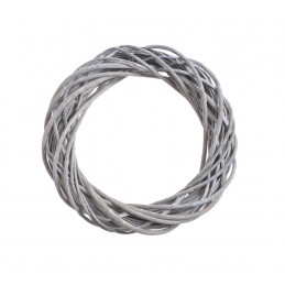 Wianek wyplatany 30 cm SZARY