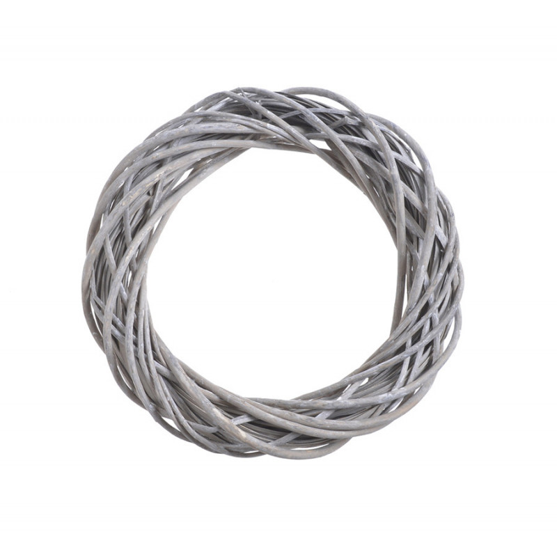 Wianek wyplatany 30 cm SZARY