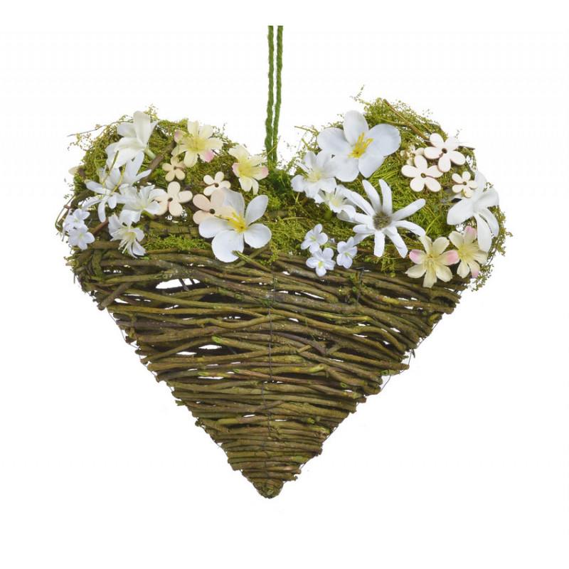 Serce z kwiatkami..30cm