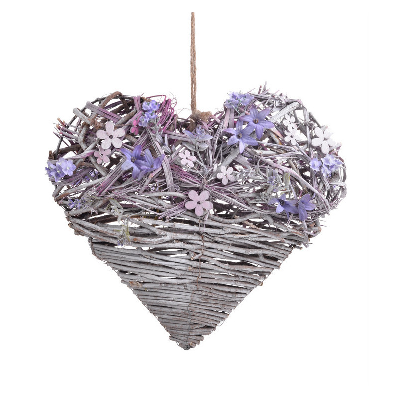 Serce z kwiatkami..30cm