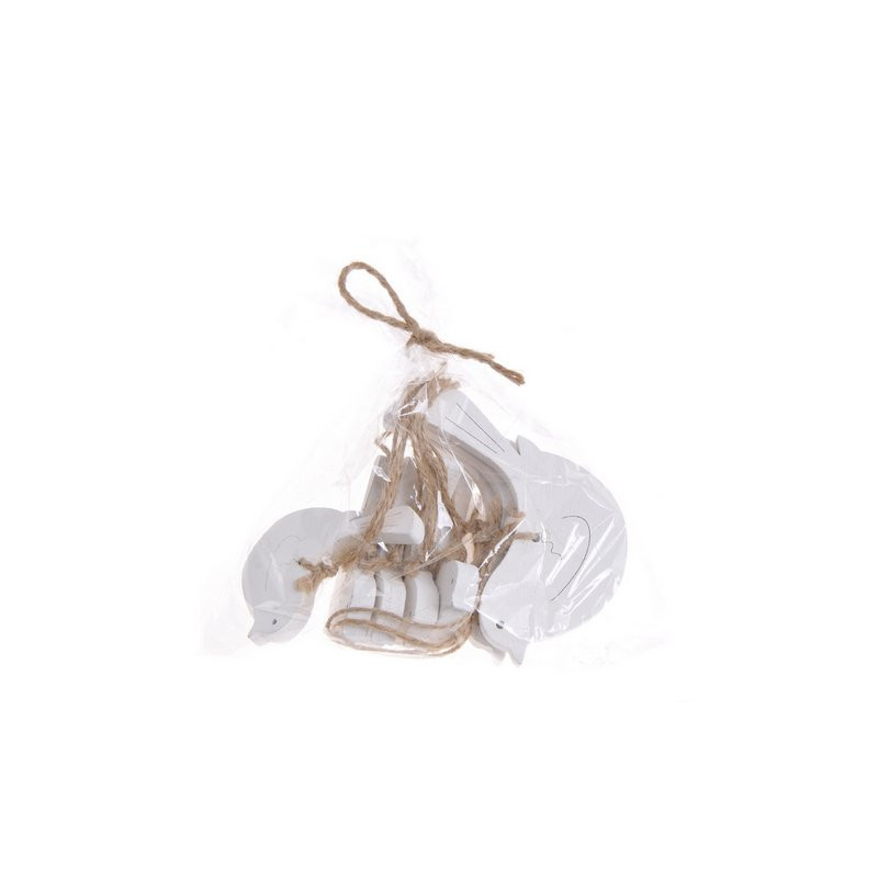 Ptaszki zawieszki białe zestaw 8szt/paczka ..9-6,5-5 cm