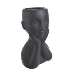 Ceramiczny wazon z twarzą 21cm..12cmL x 8,5cmW x 21cmH