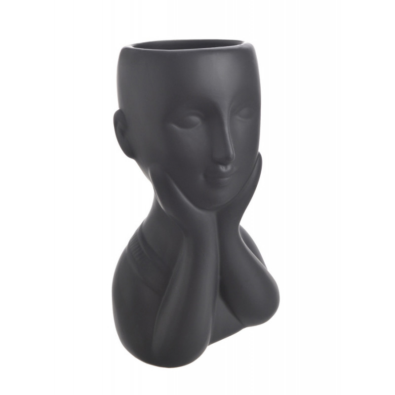 Ceramiczny wazon z twarzą 21cm..12cmL x 8,5cmW x 21cmH
