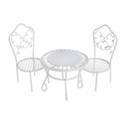 Zestaw mebli metalowych 3 szt..(1pcs-H4cm, L5,5cm), (2pcs- H7cm, L3,5cm) - art. dekoracyjny