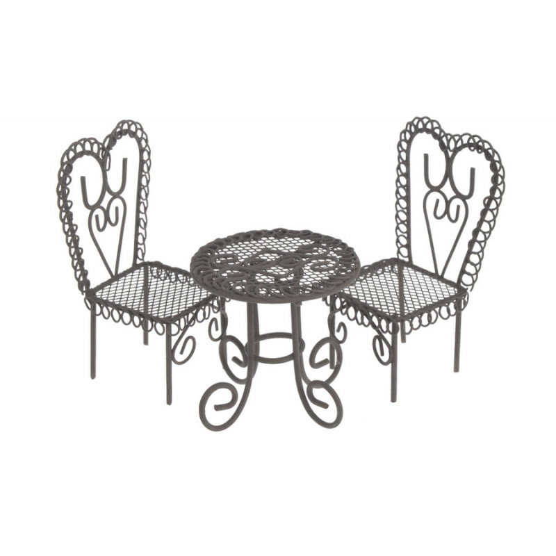 Zestaw mebli metalowych 3 szt..(2pcs-H9,5cmxL4,5cm), (1pcs-H6cmxL7cm) - art. dekoracyjny